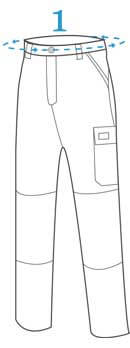 Guide de tailles Pantalon de travail personnalisable